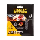 Шкурка велкро мрежеста STANLEY 125мм G80/G120/G240 3 броя - small