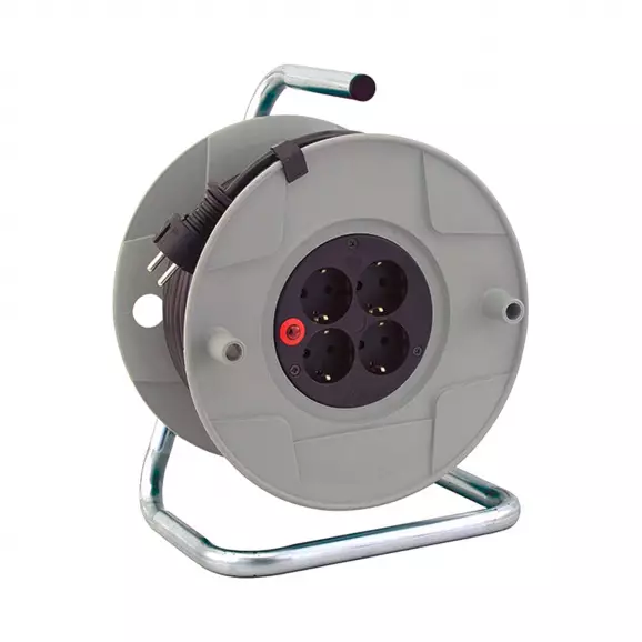 Удължител на макара BRENNENSTUHL AK 260 25м, 3x1.5, H05VV-F, 4 монофазни контакта, IP20