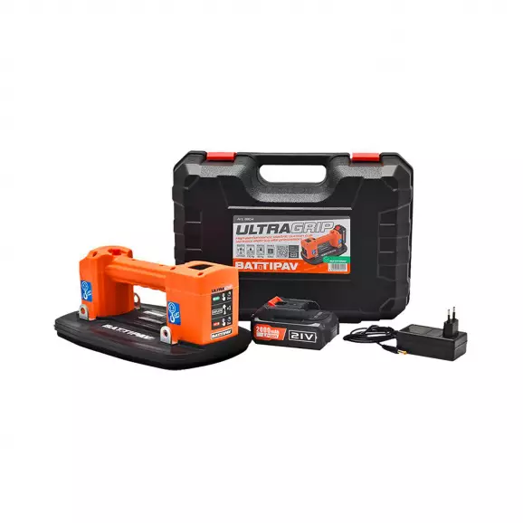 Вендуза акумулаторна за плоскости BATTIPAV UltraGrip, ф200x88мм, 150/88кг, 21V, 2.0Ah