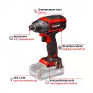 Акумулаторен ударен винтоверт EINHELL TP-CI 18/220 Li BL, 18V, 2.0-8.0Ah, Li-Ion, 220Nm, безчетков - small, 281108