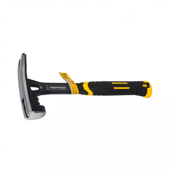 Чук зидарски TOPMASTER 0.450кг, с метална дръжка покрита с гума, антивибрационен