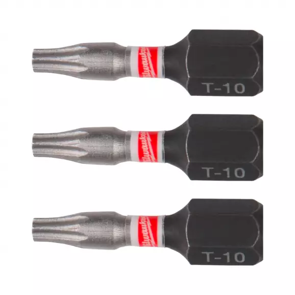 Накрайник MILWAUKEE Shockwave Impact Duty TORX 10x25мм 3броя, C6.3, 1/4