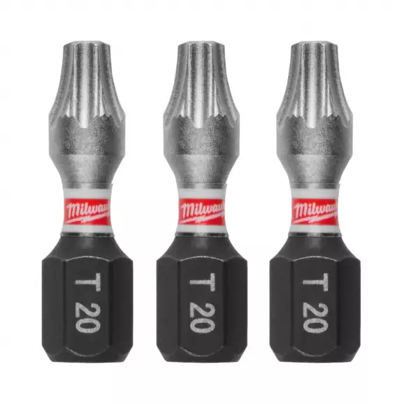 Накрайник MILWAUKEE Shockwave Impact Duty TORX 20x25мм 3броя, C6.3, 1/4