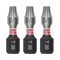 Накрайник MILWAUKEE Shockwave Impact Duty TORX 20x25мм 3броя, C6.3, 1/4