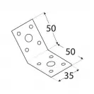 Планка ъглова DOMAX KLR 1 50х35х50x2.5мм, поцинкована, 20бр. в опаковка - small, 282339