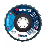 Диск ламелен за полиране WEILER METALYNX MAX POLISH 125 F P220-280, за структурни стомани, зелен