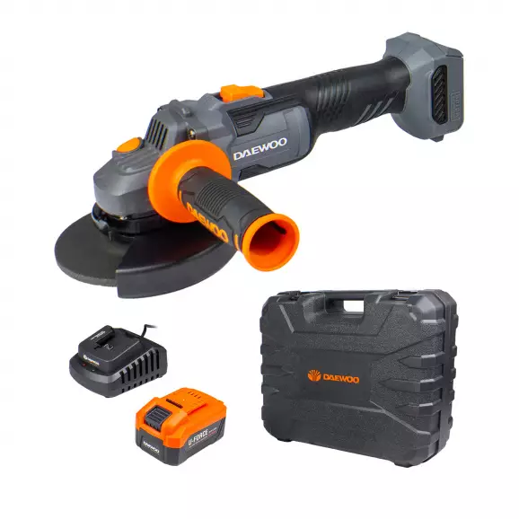 Акумулаторен ъглошлайф DAEWOO UNI-BAT DALAGBL20-125-K, 20V, 4.0Ah, Li-Ion, ф125мм