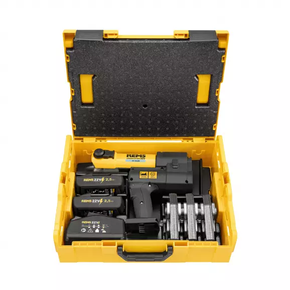 Акумулаторна радиална преса REMS Akku-Press 22V ACC Set M 15+18+22, 21.6V, 2.5Ah, Li-Ion, ф10-108мм
