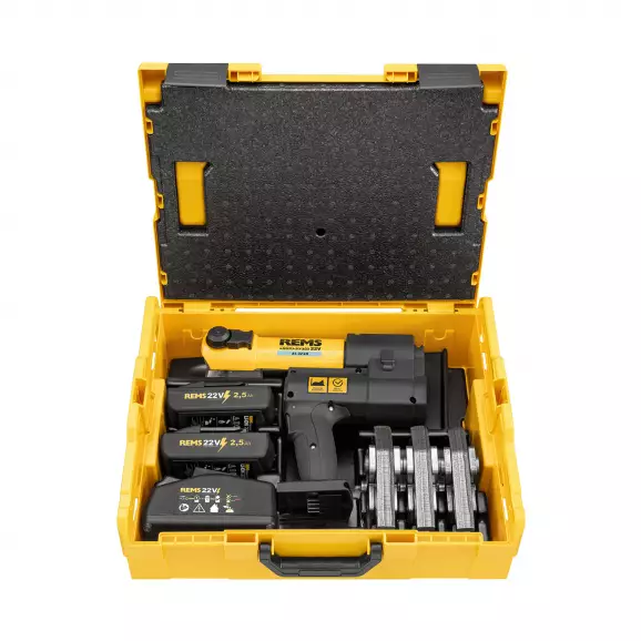 Акумулаторна радиална преса REMS Akku-Press 22V ACC Set V 15+22+28, 21.6V, 2.5Ah, Li-Ion, ф10-108мм