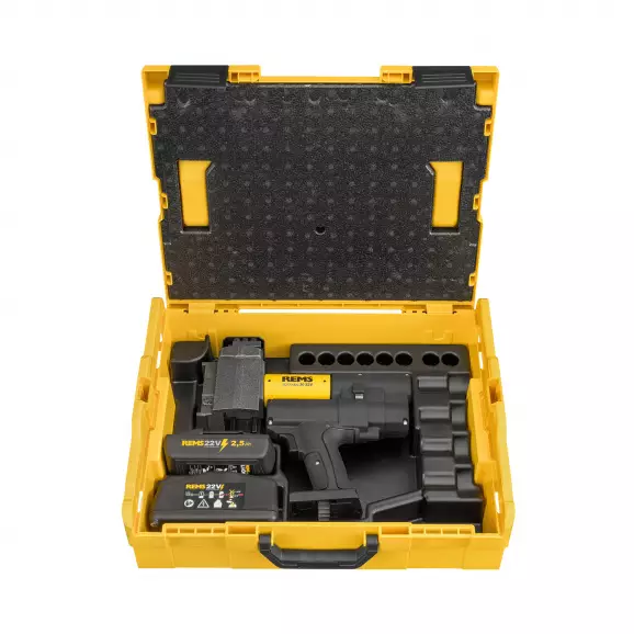 Акумулаторна радиална преса REMS Ax-Press 30 22V Basic-Pack L-Boxx, 21.6V, 2.5Ah, Li-Ion, ф12-32мм