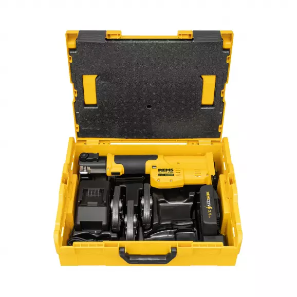Акумулаторна радиална преса REMS Mini-Press S 22V ACC Set V 15+18+22 L-Boxx, 21.6V, 1.5Ah, Li-Ion, ф10-40мм