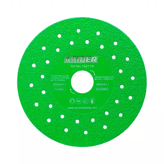 Диск диамантен RAIDER 125х1.8x30мм, за стъкло,