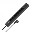 Разклонител BRENNENSTUHL 6гнезда/2.0м с ключ, USB C и USB A, с кабел 2.0м х 1.5мм2, черен - small, 294796