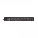 Разклонител BRENNENSTUHL 6гнезда/2.0м с ключ, USB C и USB A, с кабел 2.0м х 1.5мм2, черен - small