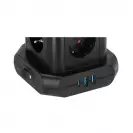 Разклонител BRENNENSTUHL 8гнезда/2.0м с ключ и 2 x USB A и 1 x USB C, с кабел 2.0м х 1.5мм2, черен - small, 301218