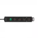 Разклонител BRENNENSTUHL Comfort-Line 4гнезда/2.0м с ключ, с кабел 2.0м х 1.5мм2, черен - small, 295752
