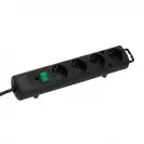 Разклонител BRENNENSTUHL Comfort-Line 4гнезда/2.0м с ключ, с кабел 2.0м х 1.5мм2, черен - small, 295755