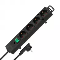 Разклонител BRENNENSTUHL Comfort-Line 4гнезда/2.0м с ключ, с кабел 2.0м х 1.5мм2, черен
