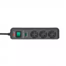 Разклонител BRENNENSTUHL Eco-Line 3гнезда/1.5м с ключ, с кабел 1.5м, черен - small, 295747