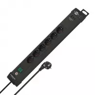 Разклонител BRENNENSTUHL Premium-Line 6гнезда/3.0м с ключ и USB A и 2 x USB C, с кабел 3.0м, черен