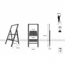 Стоманена стълба DRABEST SLIM STEP 2 стъпала, -мм(на стълбата), едностранна, за домашна употреба, 150кг - small, 303321