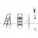 Стоманена стълба DRABEST SLIM STEP 3 стъпала, -мм(на стълбата), едностранна, за домашна употреба, 150кг - small, 303314