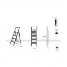 Стоманена стълба DRABEST SLIM STEP 4 стъпала, -мм(на стълбата), едностранна, за домашна употреба, 150кг - small, 303301