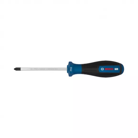 Отверткa кръстата BOSCH PH2 212x100мм, стомана S2, двукомпонентна дръжка