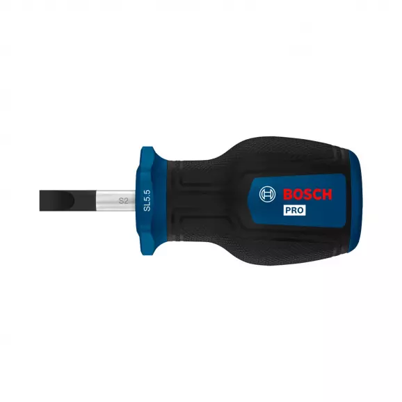 Отвертка плоска BOSCH 1.0x5.5х86/25мм, стомана S2, двукомпонентна дръжка