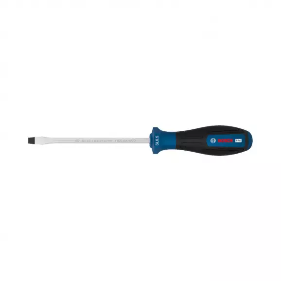 Отвертка плоска BOSCH 1.2x6.5х235/125мм, стомана S2, двукомпонентна дръжка