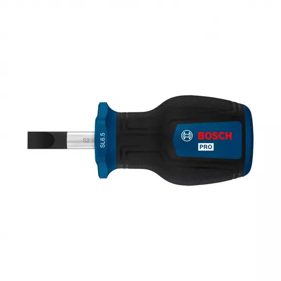 Отвертка плоска BOSCH 1.2x6.5х86/25мм, стомана S2, двукомпонентна дръжка