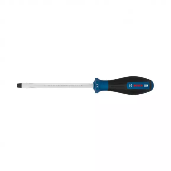 Отвертка плоска BOSCH 1.6x8.0х265/150мм, стомана S2, двукомпонентна дръжка