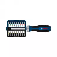 Отвертка с тресчотен механизъм BOSCH 18части, PH, PZ, TX, двукомпонентна дръжка
