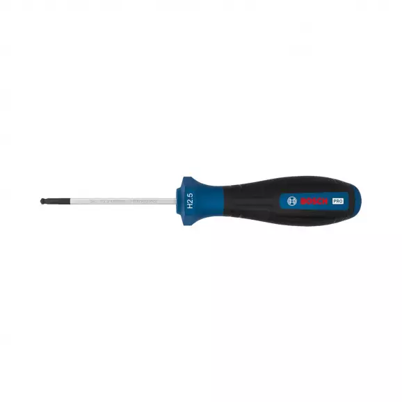 Отвертка шестостен с ябълка BOSCH H2.5х147/60мм, стомана S2, двукомпонентна дръжка