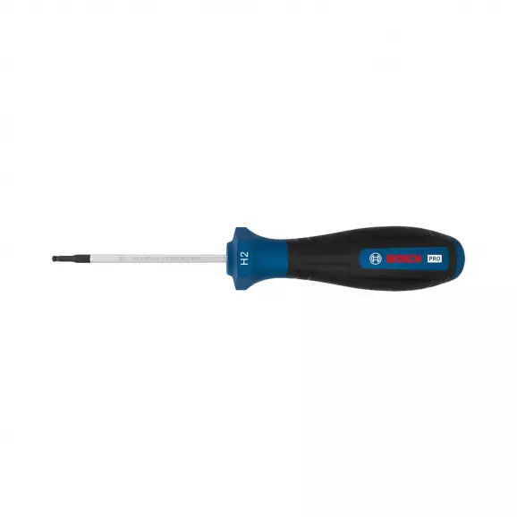 Отвертка шестостен с ябълка BOSCH H2х147/60мм, стомана S2, двукомпонентна дръжка