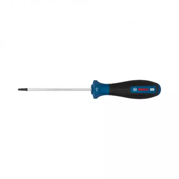 Отвертка шестостен с ябълка BOSCH H3х200/100мм, стомана S2, двукомпонентна дръжка