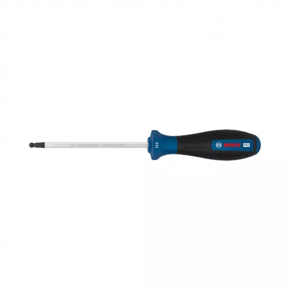 Отвертка шестостен с ябълка BOSCH H4х200/100мм, стомана S2, двукомпонентна дръжка