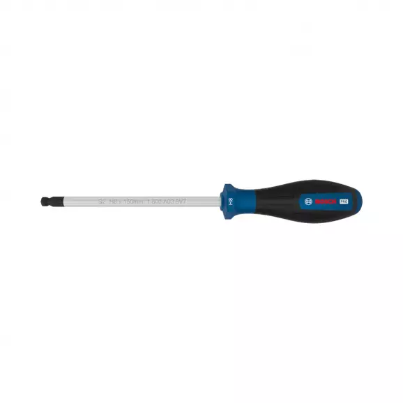 Отвертка шестостен с ябълка BOSCH H8х265/150мм, стомана S2, двукомпонентна дръжка