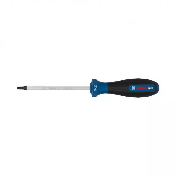 Отвертка торкс с отвор BOSCH TX20 200/100мм, стомана, двукомпонентна дръжка