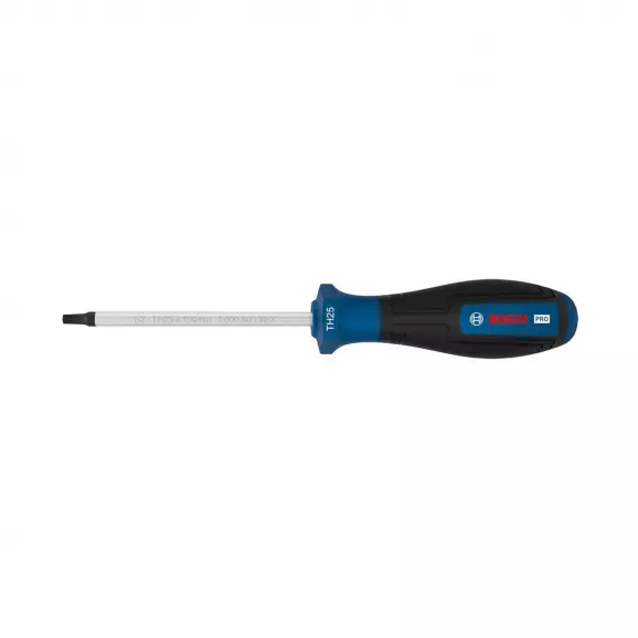 Отвертка торкс с отвор BOSCH TX25 212/100мм, стомана, двукомпонентна дръжка