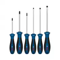 Отвертки комплект BOSCH 6части, PH, TX, SL, двукомпонентна дръжка