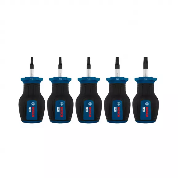 Отвертки комплект BOSCH TX10 - TX30 5части, TX, двукомпонентна дръжка
