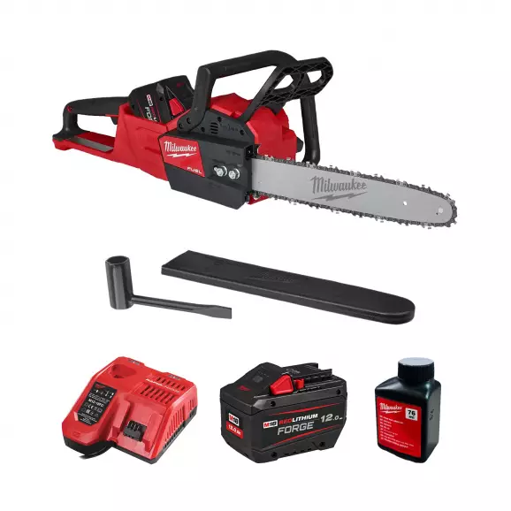 Трион верижен акумулаторен MILWAUKEE M18 FCHSC-122, 18V, 12Ah, Li-Ion, 30cм, безчетков