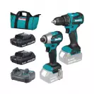 Акумулаторен комплект MAKITA DLX2577V02 (DTD158+DDF490+BLB182X2+DCB18WA+САК), 18V, 2.0Ah, Li-Ion - small