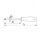 Отвертка кръстата UNIOR CR PZ2 6.0х200/100мм, CrV, еднокомпонентна дръжка - small, 87082