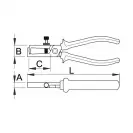 Клещи за заголване на кабели UNIOR BI 0.6-10кв.мм/160мм 1000V, регулиращ винт, CS, двукомпонентна двъжка - small, 104110