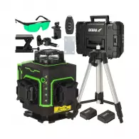 Линеен лазерен нивелир DEDRA 4D, 3 лазерни линии, точност 3mm/10m, автоматично