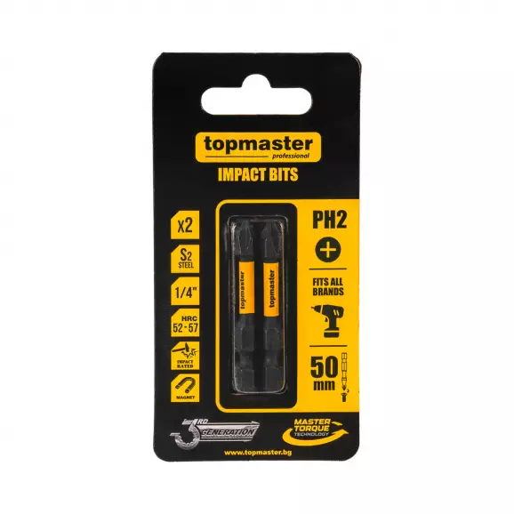 Накрайник кръстат TOPMASTER PH 2x50мм 2бр., E6.3