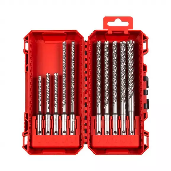 Свредла MILWAUKEE MX4 5.0-12мм 10части, за бетон, HM, 4 режещи ръба, SDS-plus
