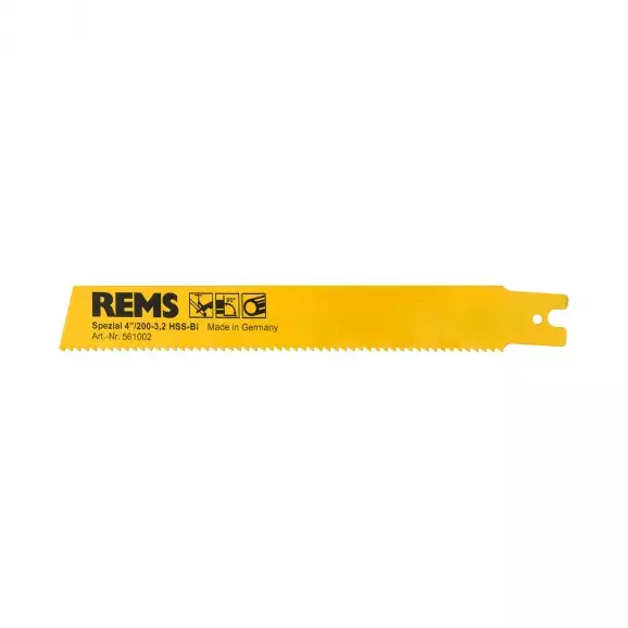 Нож за ел.ножовка REMS 3.2х200/180мм, стоманени тръби, HSS-Bi, захват REMS